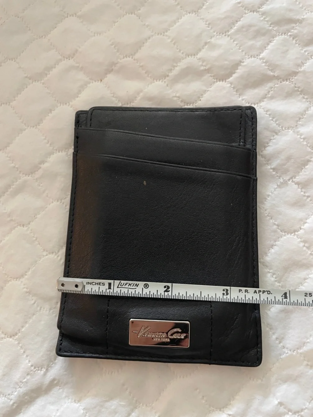 Kenneth Cole Black Leather Card Holder and Wallet Set